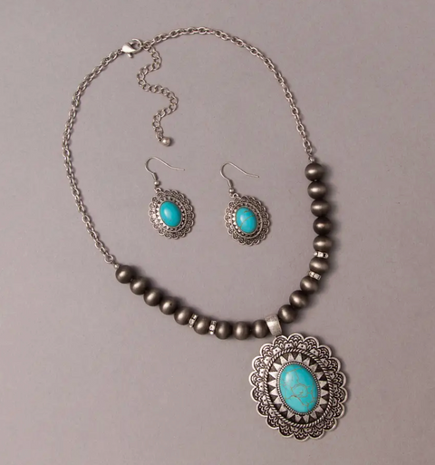 Concho Necklace & Earring Set