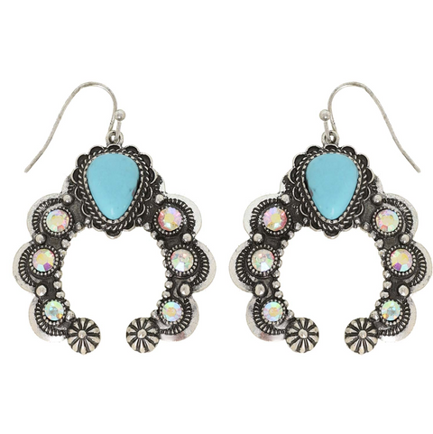 Glitzy Squash Blossom Earrings