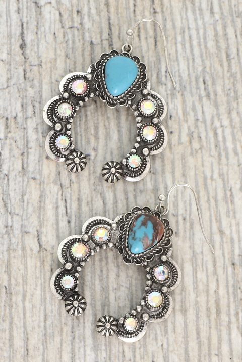 Glitzy Squash Blossom Earrings