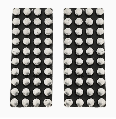 Western Dome Rectangle Earrings - Black