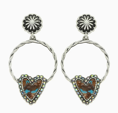 Glitzy Heart Earrings