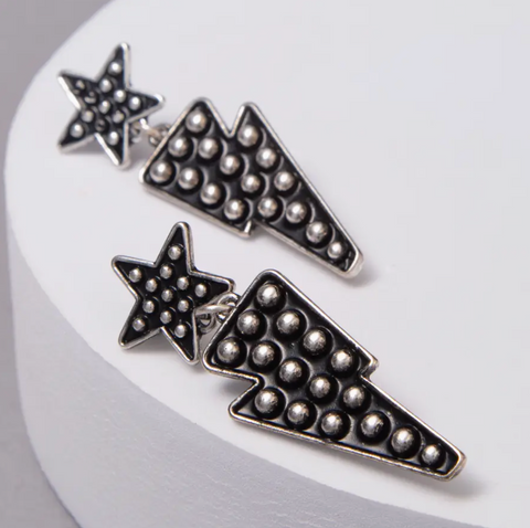 Bubble Star & Bolt Earrings