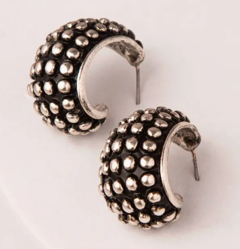 Western Sculpted Bubble Hoop Earrings