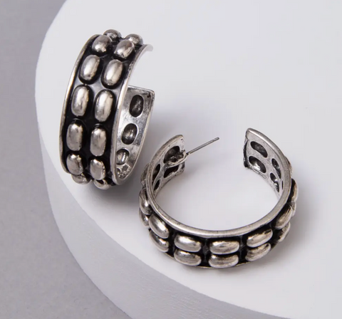 Western Bubble Semi Hoop Earrings