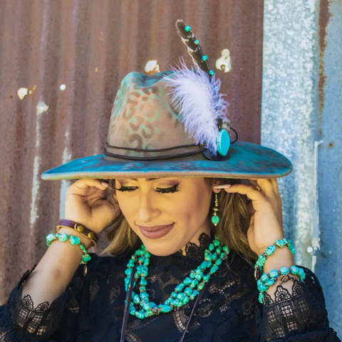 Large Triple Strand Blue Turquoise Necklace