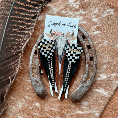 Checked Out Fringe | Brown