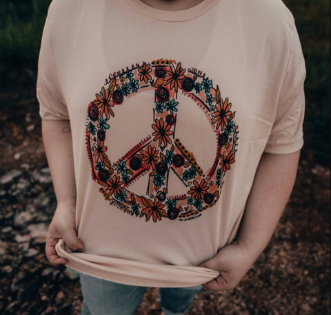 Tee | Peace Sign with Flowers