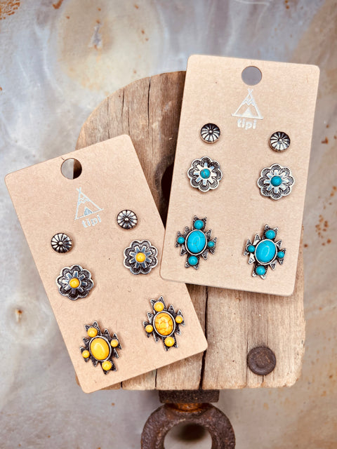 Aria Trio Earrings - DIRT ROAD GYPSI
