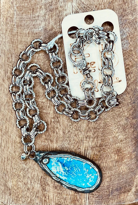 Blue Ocean Rock Necklace - DIRT ROAD GYPSI