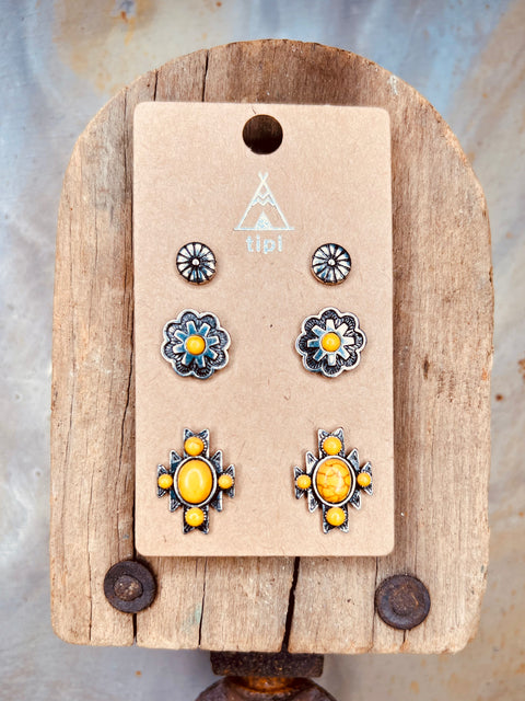 Aria Trio Earrings - DIRT ROAD GYPSI