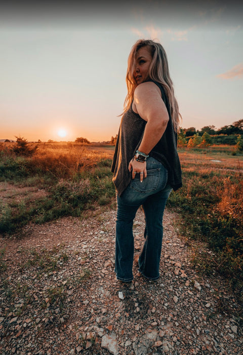 Mineral Washed Scoop Neck Tank