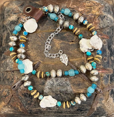 Turquoise Tibetan Necklace - DIRT ROAD GYPSI