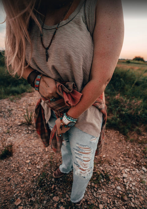 Mineral Washed Scoop Neck Tank