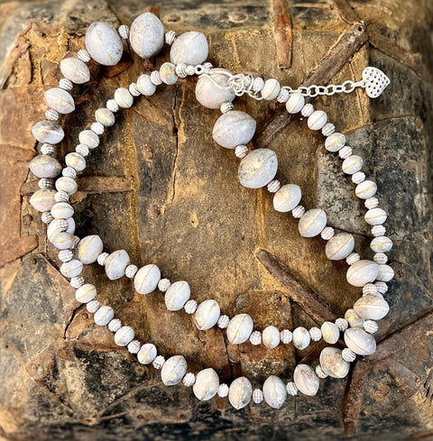 White Tibetan Necklace - DIRT ROAD GYPSI