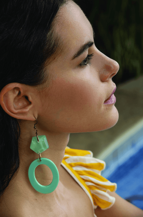 Green Dream Drop Earrings - DIRT ROAD GYPSI