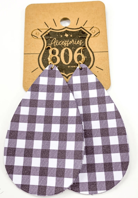 Buffalo Plaid Dangle Earrings - DIRT ROAD GYPSI